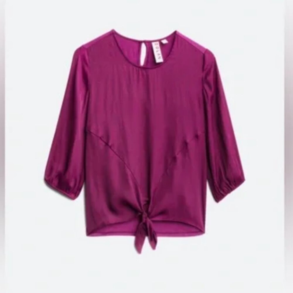 Anthropologie Dolan mixed material 3/4 sleeve blouse szM